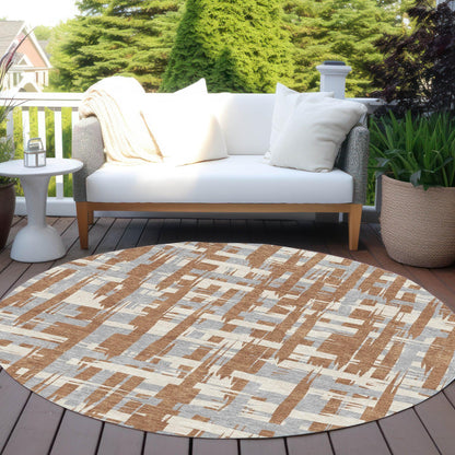 Taelaris Orange Washable Indoor-Outdoor Rug