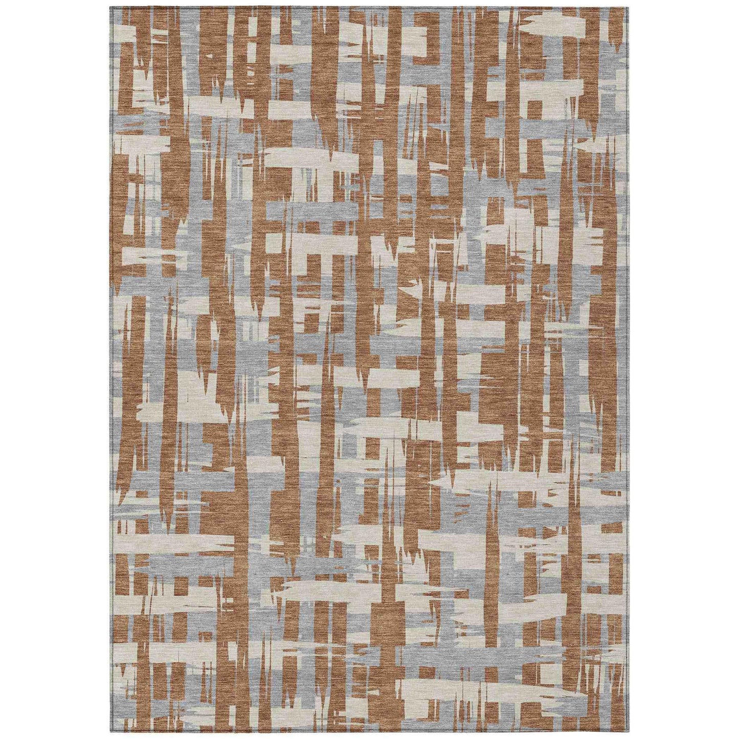 Taelaris Orange Washable Indoor-Outdoor Rug
