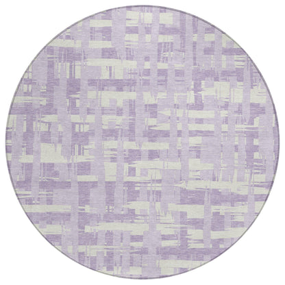 Taelaris Purple Washable Indoor-Outdoor Rug