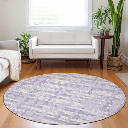 Taelaris Purple Washable Indoor-Outdoor Rug