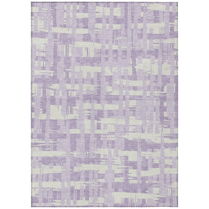 Taelaris Purple Washable Indoor-Outdoor Rug