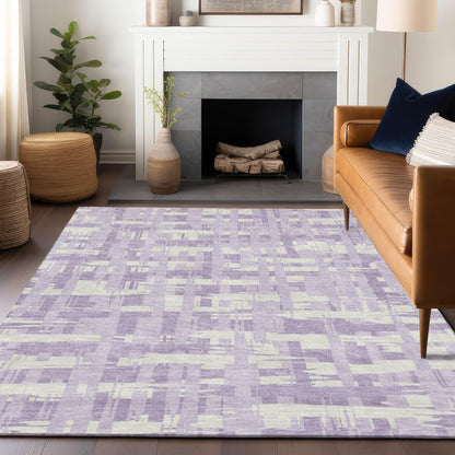 Taelaris Purple Washable Indoor-Outdoor Rug