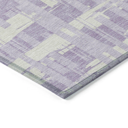Taelaris Purple Washable Indoor-Outdoor Rug