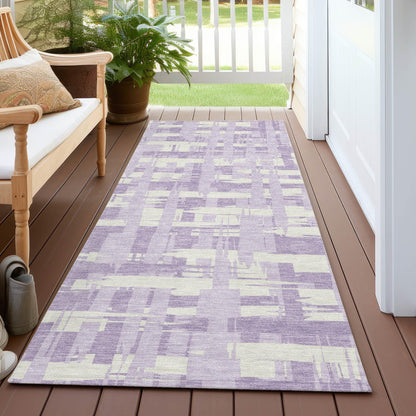Taelaris Purple Washable Indoor-Outdoor Rug