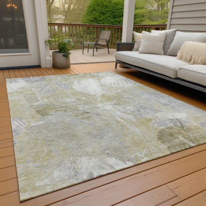 Taelas Brown Washable Indoor-Outdoor Rug