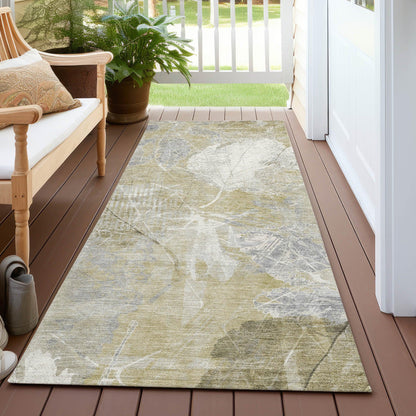 Taelas Brown Washable Indoor-Outdoor Rug