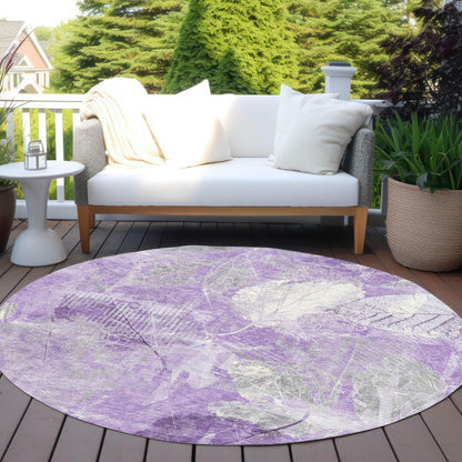 Taelas Purple Washable Indoor-Outdoor Rug