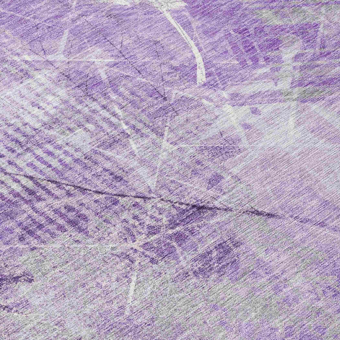 Taelas Purple Washable Indoor-Outdoor Rug
