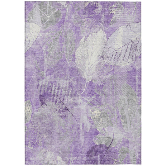 Taelas Purple Washable Indoor-Outdoor Rug