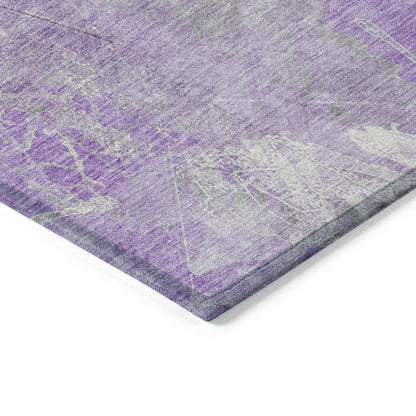 Taelas Purple Washable Indoor-Outdoor Rug