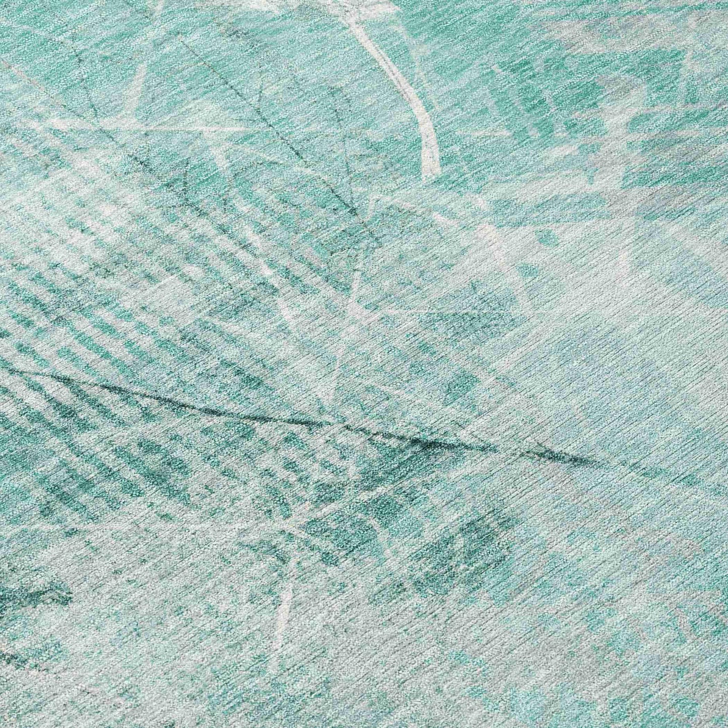 Taelas Teal Washable Indoor-Outdoor Rug