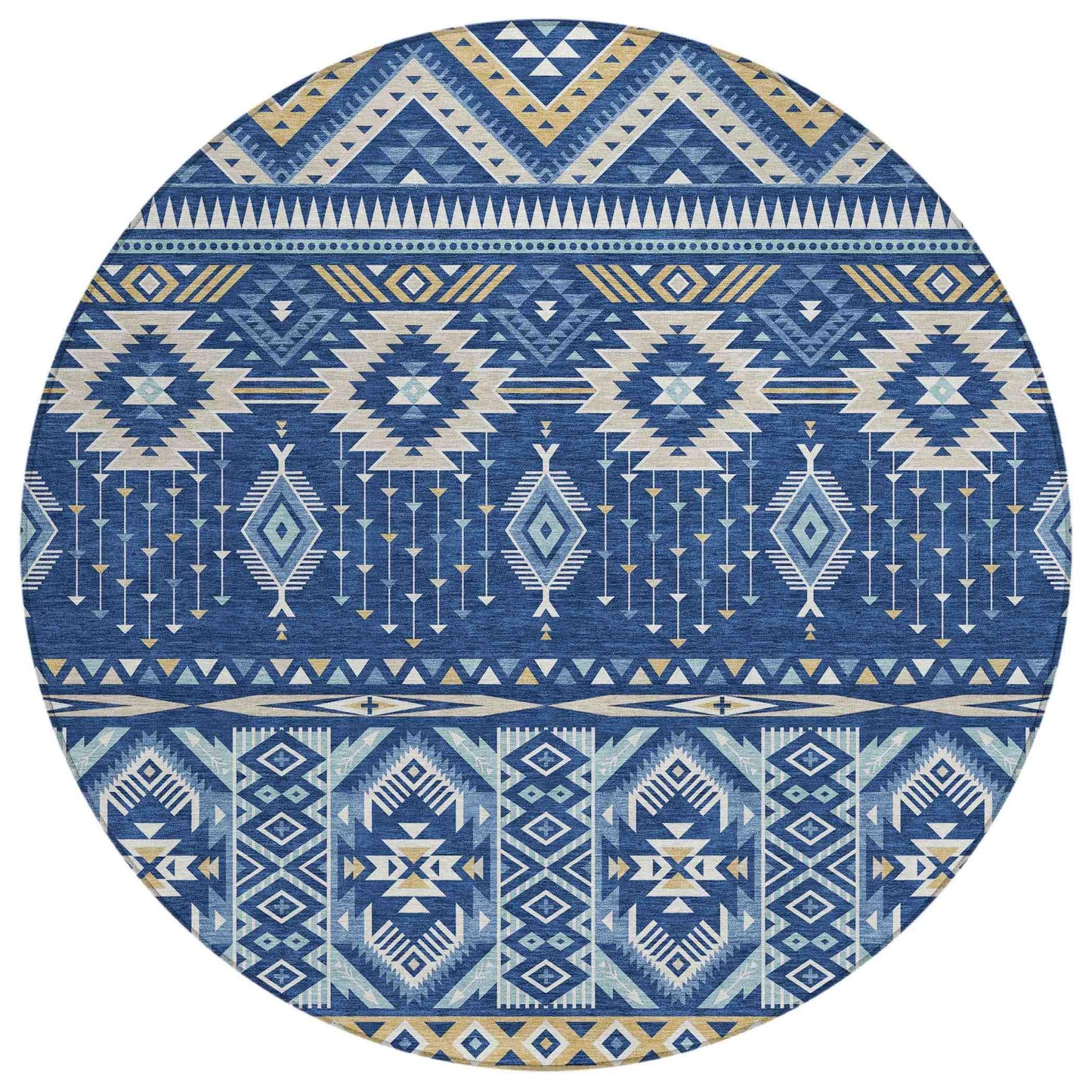 Taelien Blue Washable Indoor-Outdoor Rug
