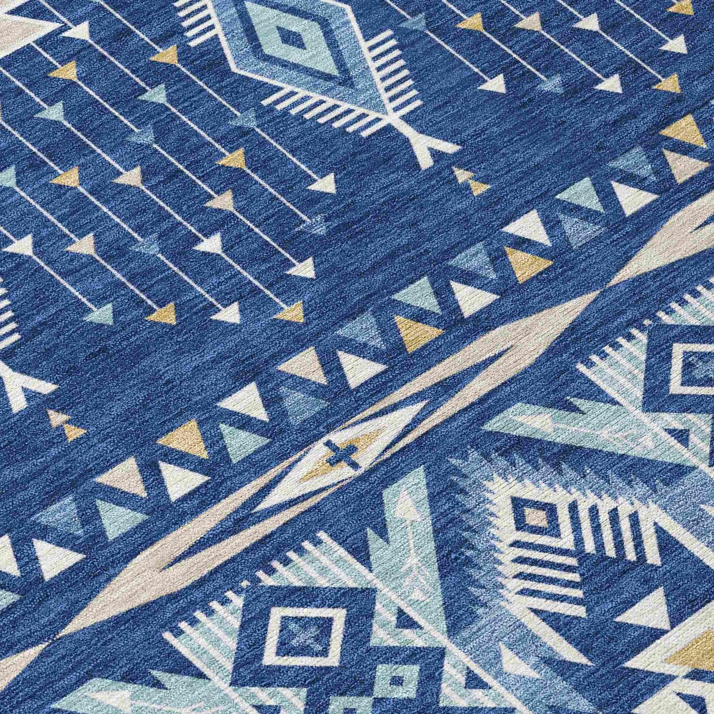 Taelien Blue Washable Indoor-Outdoor Rug