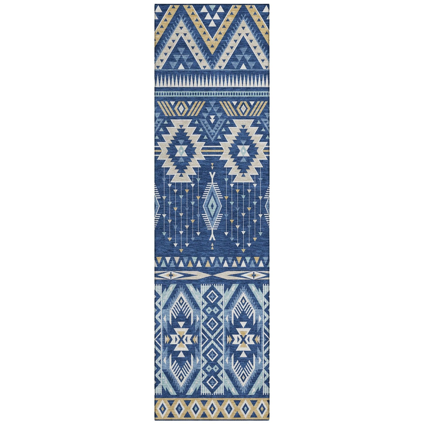 Taelien Blue Washable Indoor-Outdoor Rug