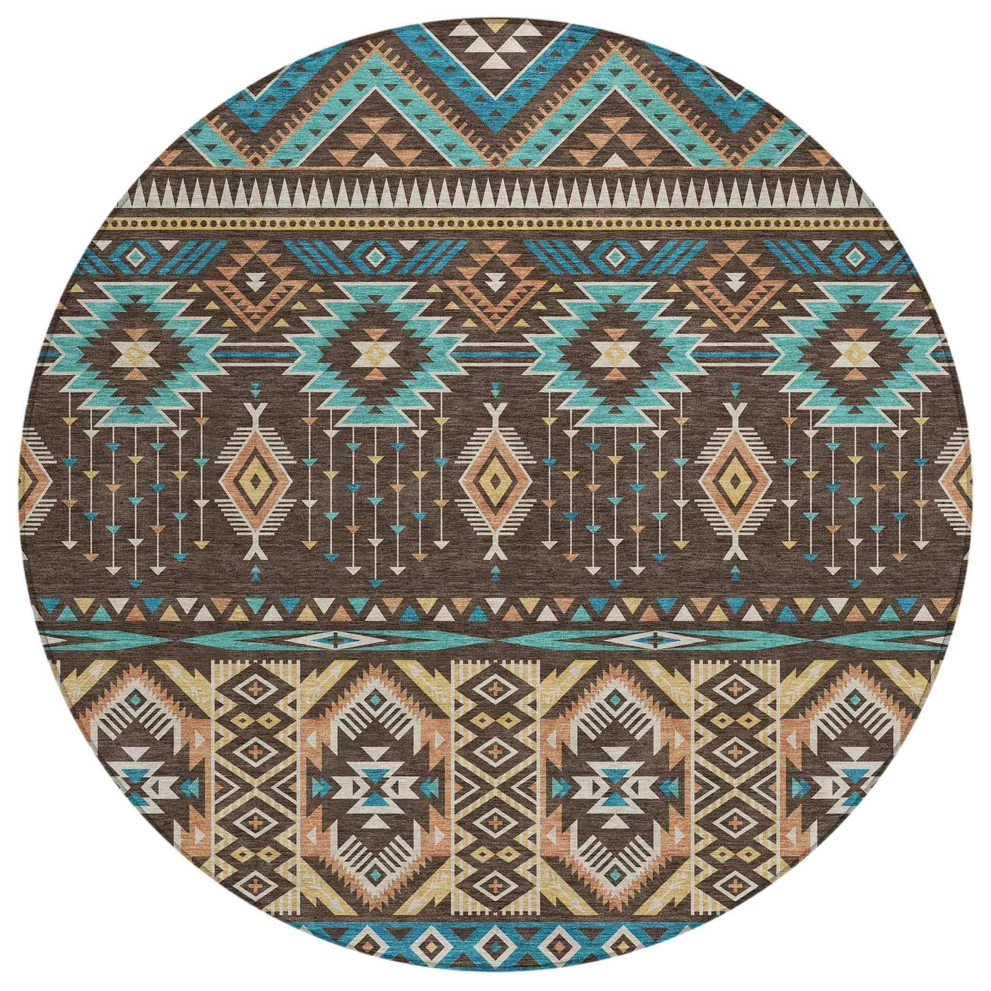 Taelien Brown Washable Indoor-Outdoor Rug