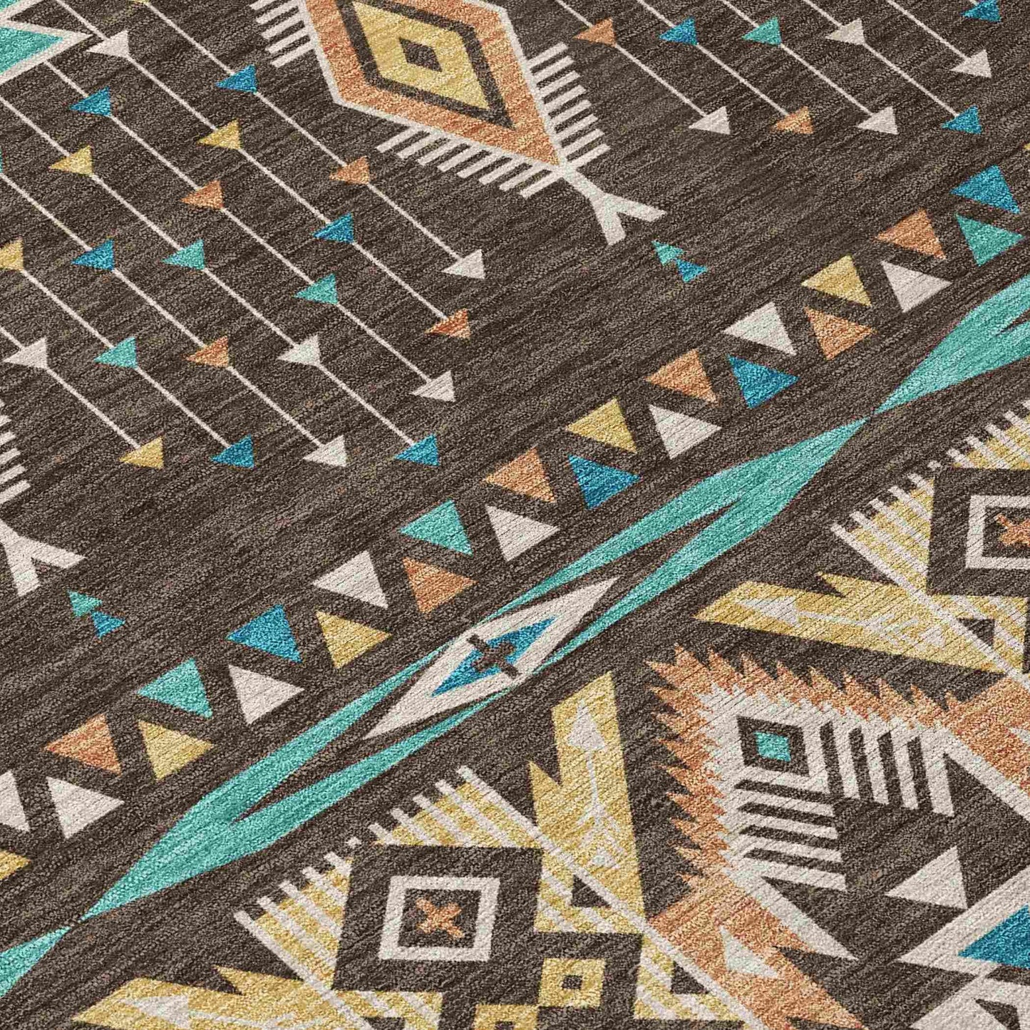Taelien Brown Washable Indoor-Outdoor Rug
