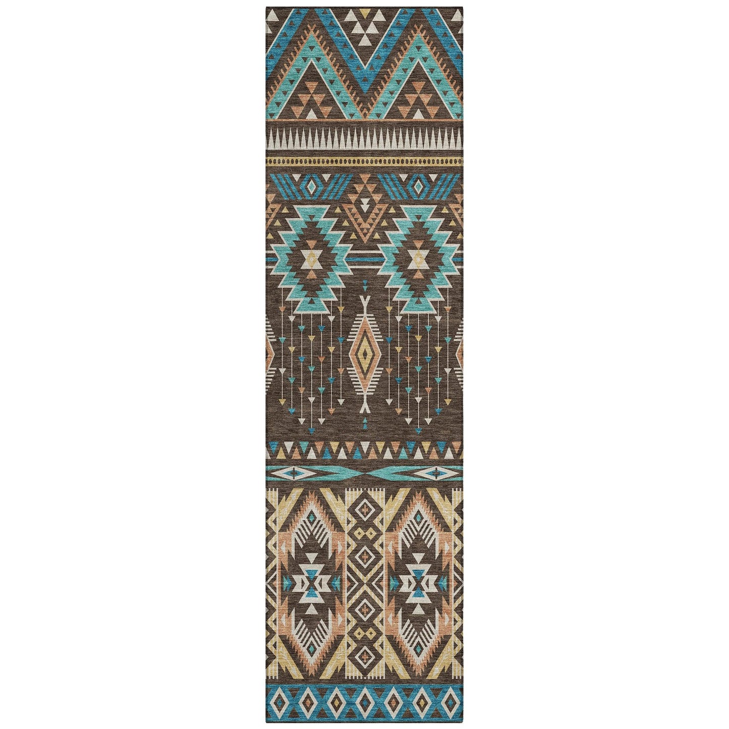 Taelien Brown Washable Indoor-Outdoor Rug
