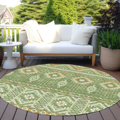 Taelien Green Washable Indoor-Outdoor Rug