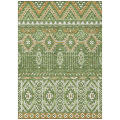 Taelien Green Washable Indoor-Outdoor Rug