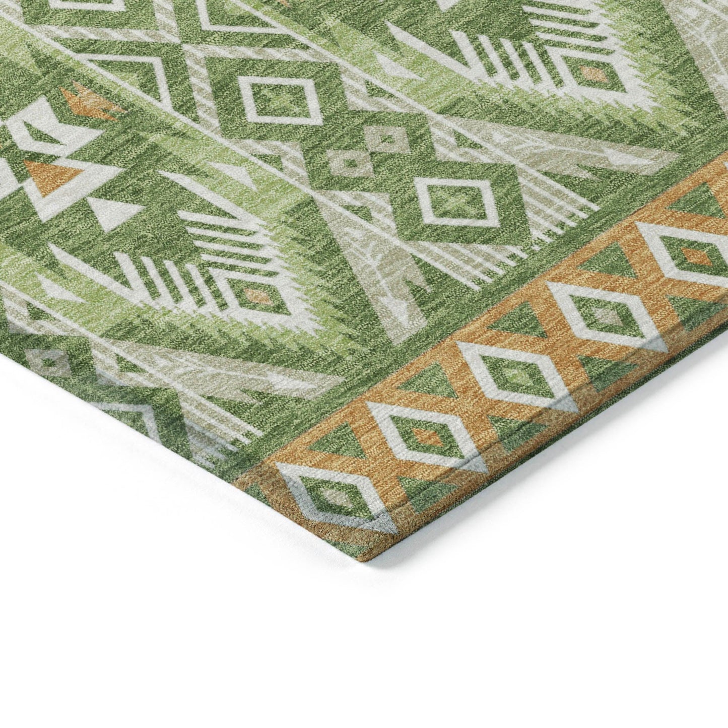 Taelien Green Washable Indoor-Outdoor Rug