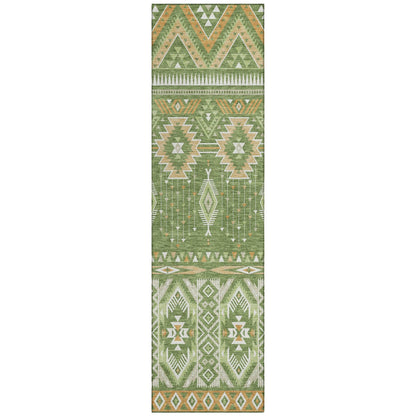 Taelien Green Washable Indoor-Outdoor Rug