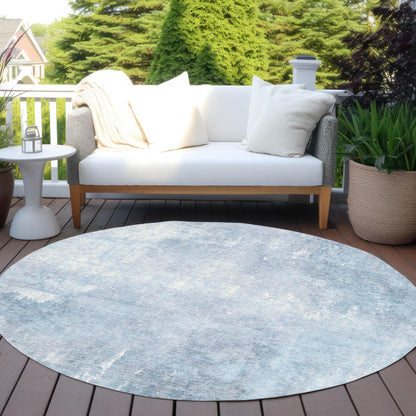 Taelion Blue Washable Indoor-Outdoor Rug