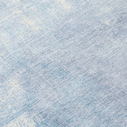 Taelion Blue Washable Indoor-Outdoor Rug