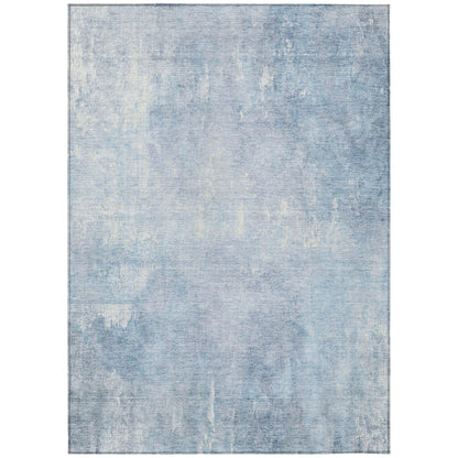 Taelion Blue Washable Indoor-Outdoor Rug
