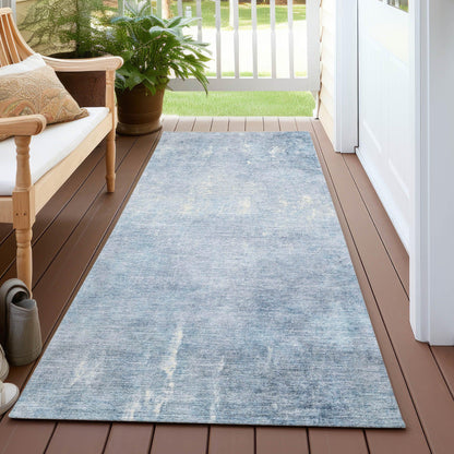 Taelion Blue Washable Indoor-Outdoor Rug