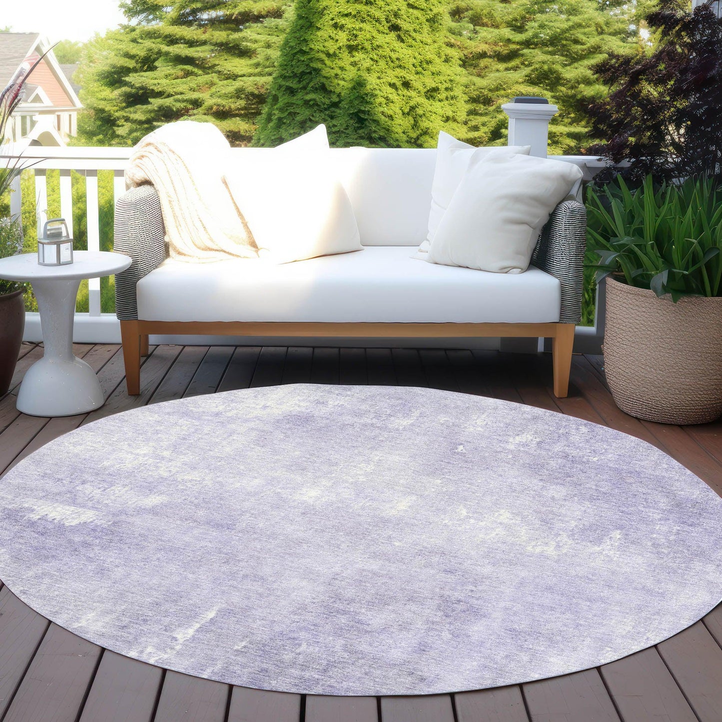 Taelion Purple Washable Indoor-Outdoor Rug