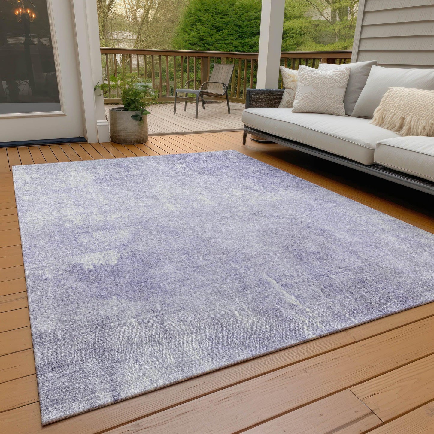 Taelion Purple Washable Indoor-Outdoor Rug