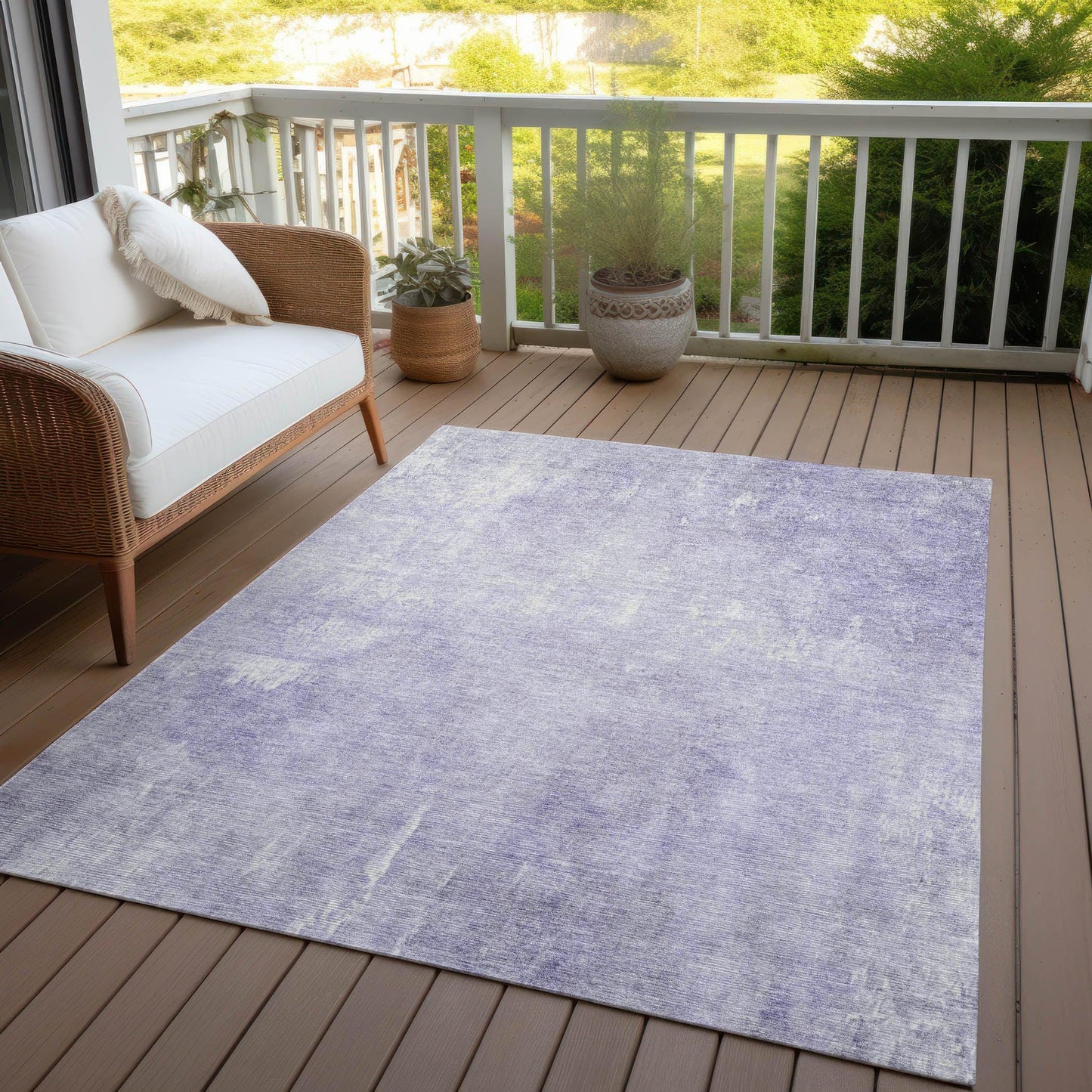 Taelion Purple Washable Indoor-Outdoor Rug