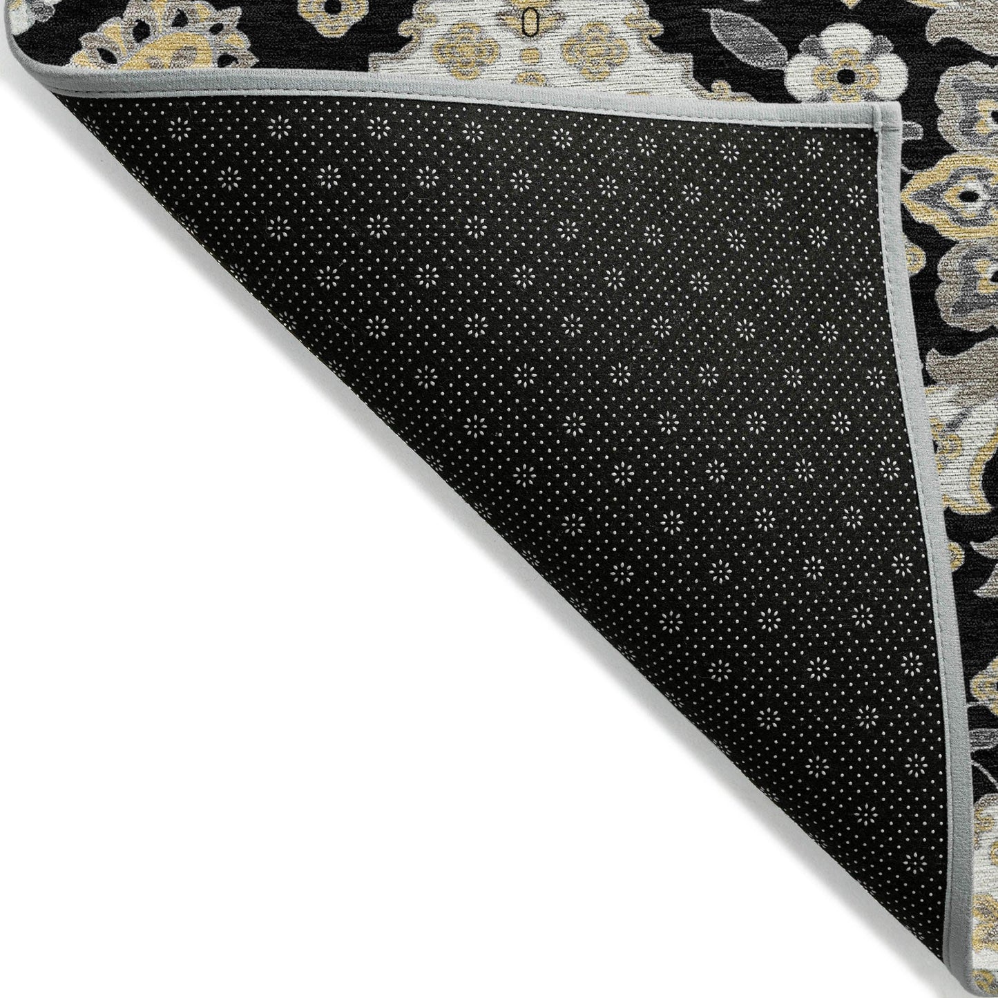 Taelira Black Washable Indoor-Outdoor Rug