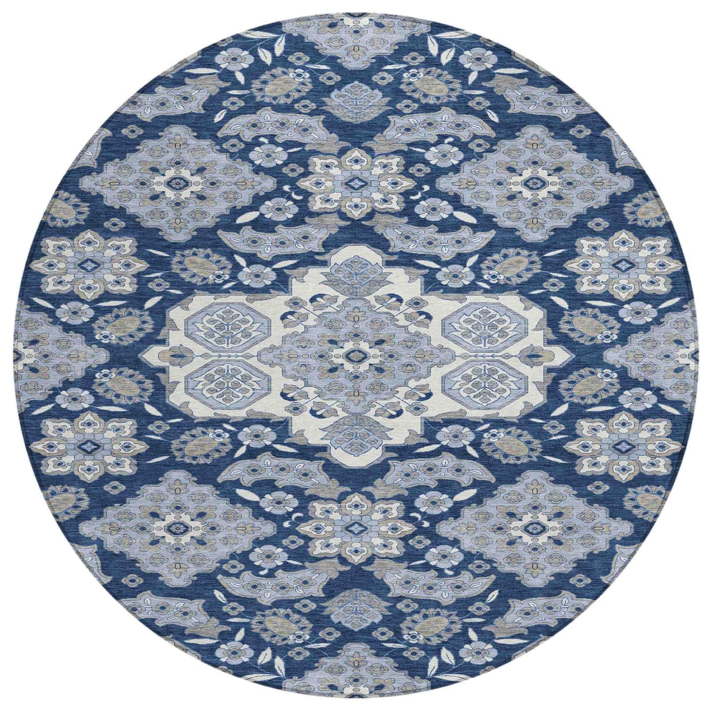 Taelira Blue Washable Indoor-Outdoor Rug