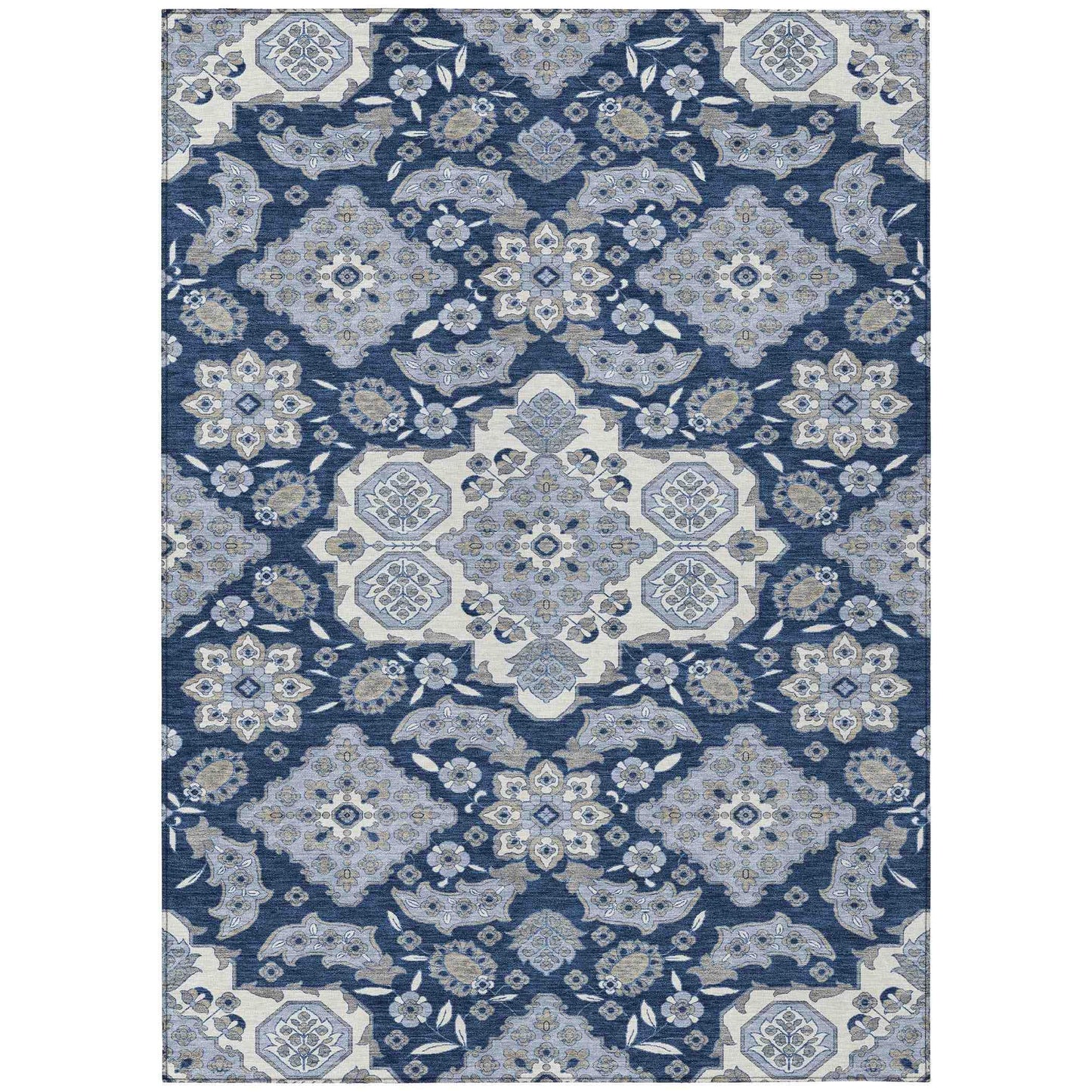Taelira Blue Washable Indoor-Outdoor Rug