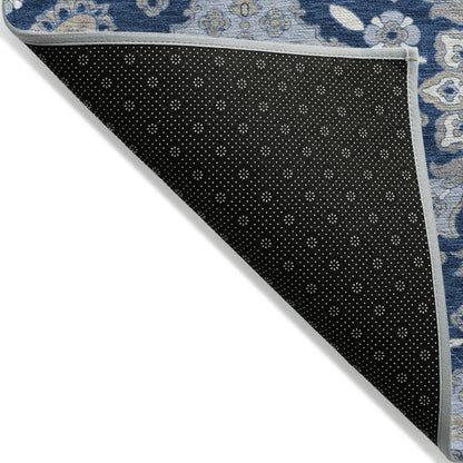 Taelira Blue Washable Indoor-Outdoor Rug
