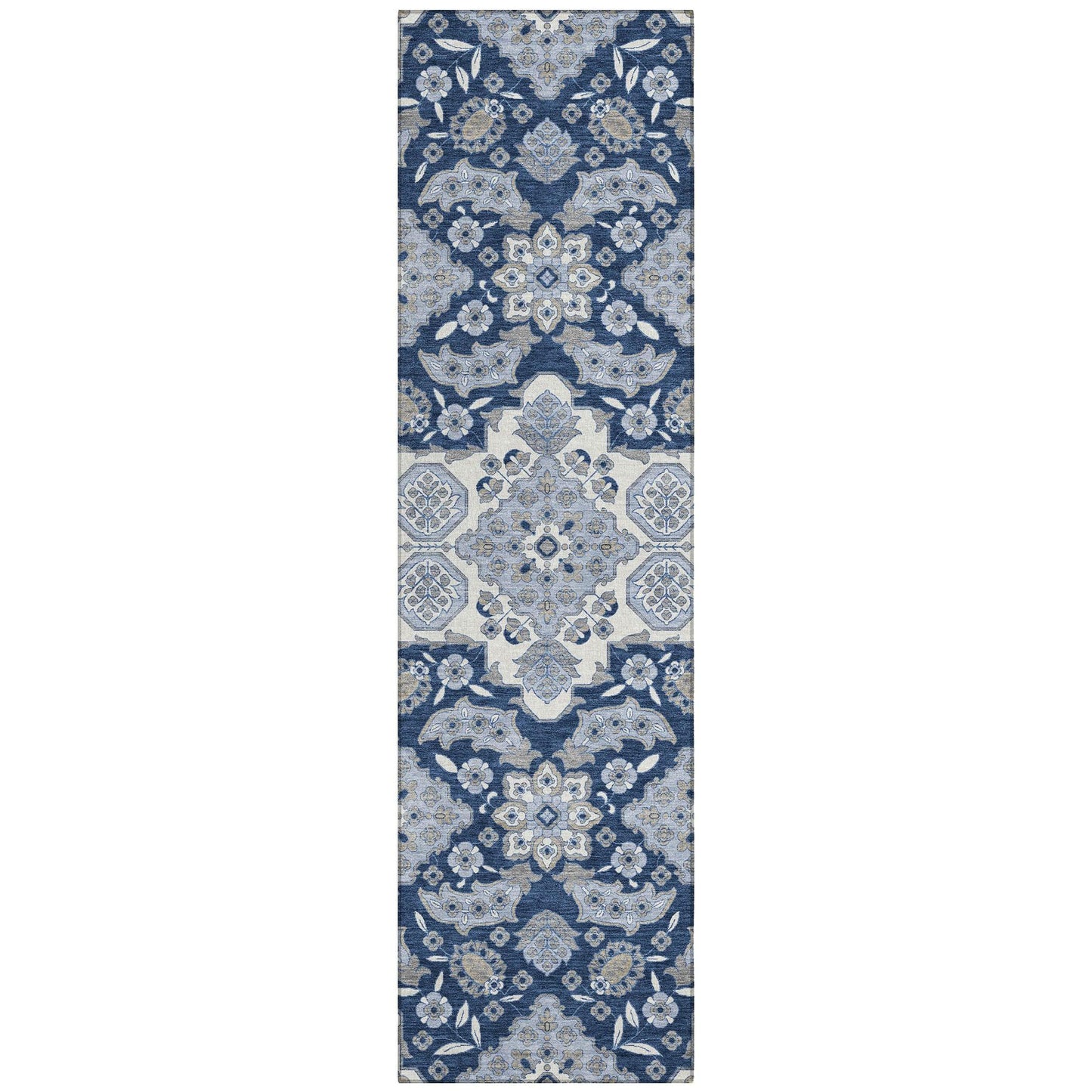 Taelira Blue Washable Indoor-Outdoor Rug