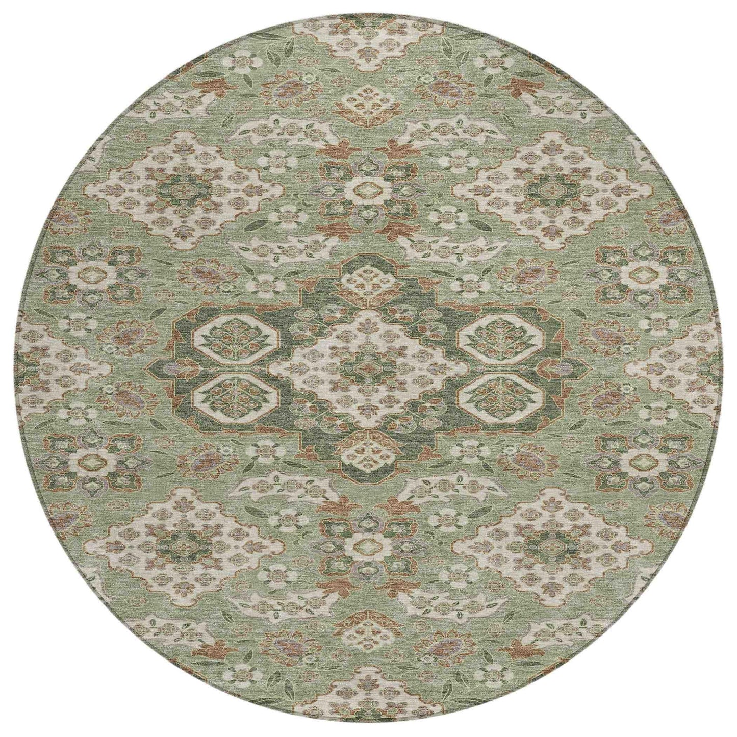 Taelira Green Washable Indoor-Outdoor Rug