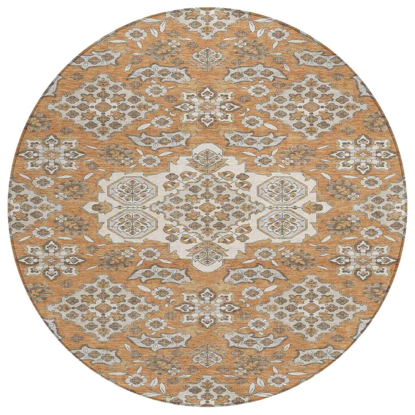 Taelira Orange Washable Indoor-Outdoor Rug
