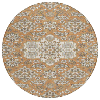 Taelira Orange Washable Indoor-Outdoor Rug