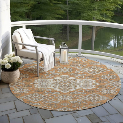 Taelira Orange Washable Indoor-Outdoor Rug