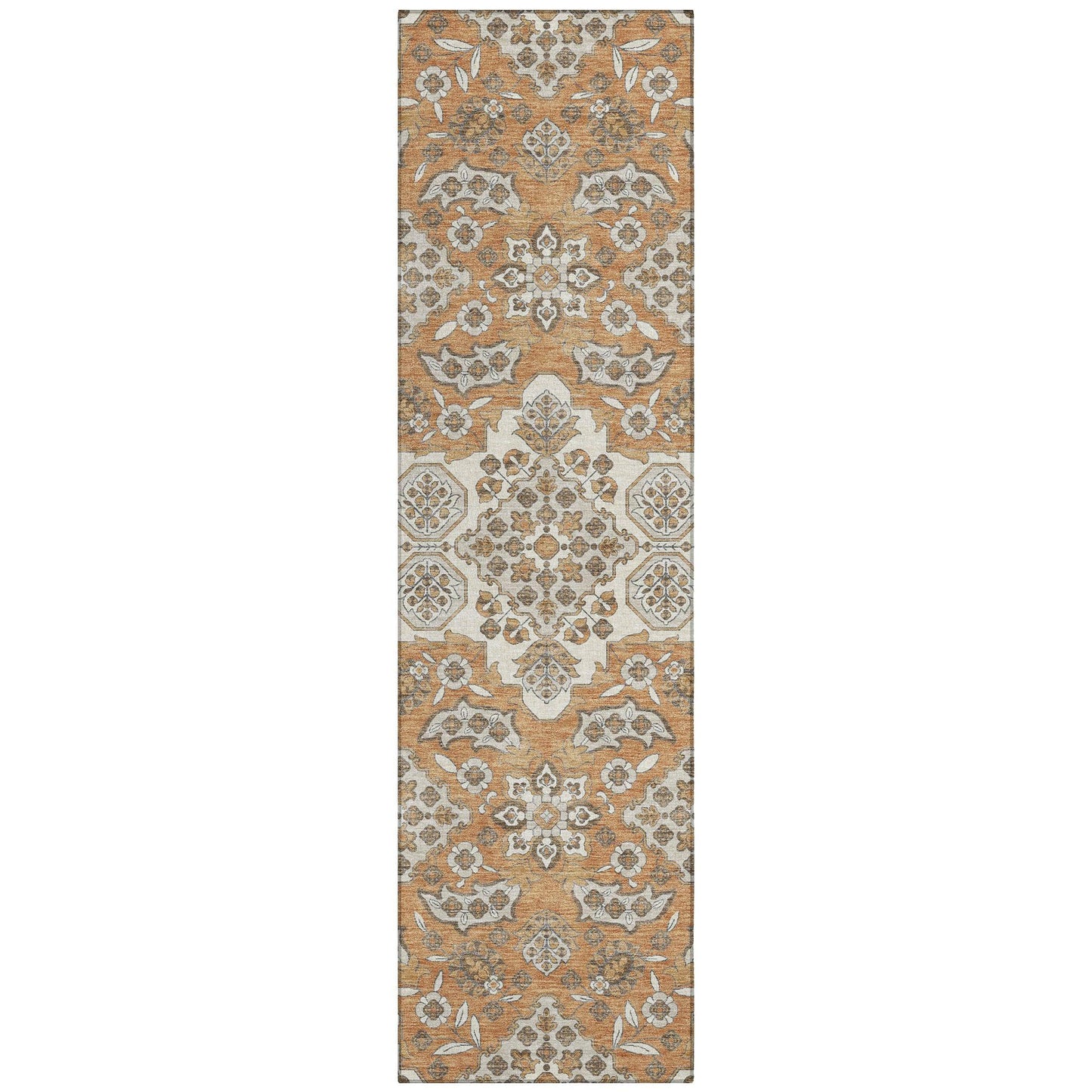 Taelira Orange Washable Indoor-Outdoor Rug