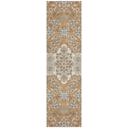 Taelira Orange Washable Indoor-Outdoor Rug