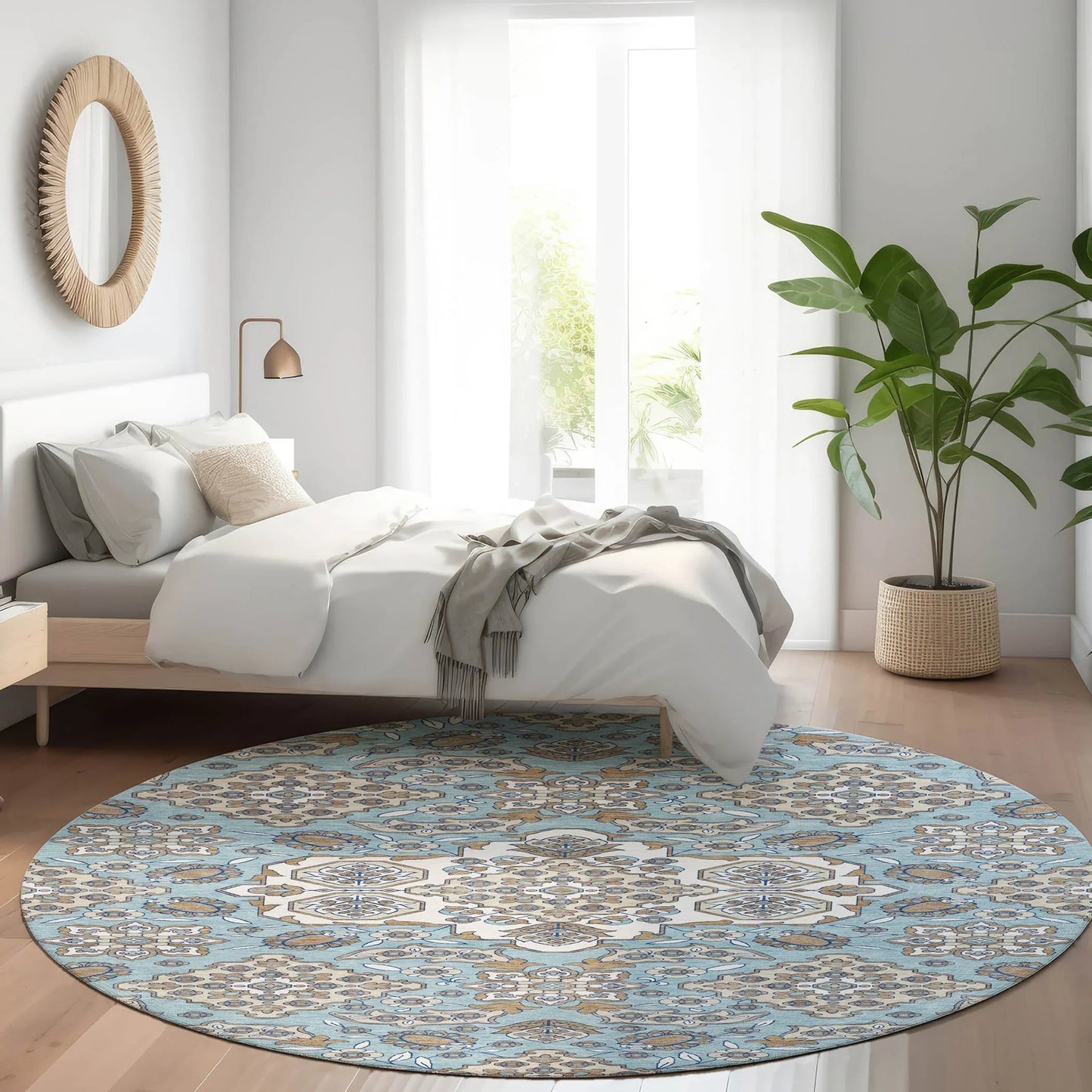 Taelira Sky Washable Indoor-Outdoor Rug