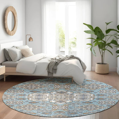 Taelira Sky Washable Indoor-Outdoor Rug