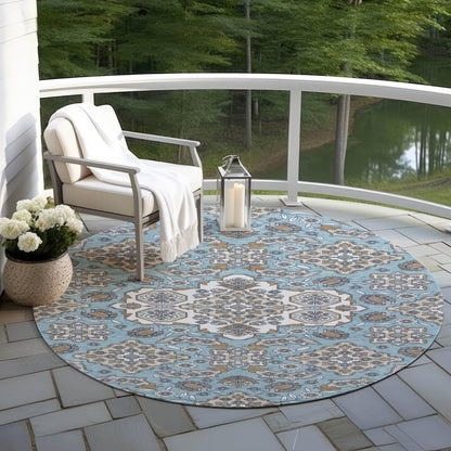 Taelira Sky Washable Indoor-Outdoor Rug