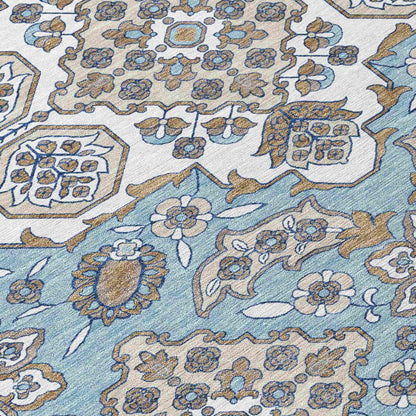 Taelira Sky Washable Indoor-Outdoor Rug