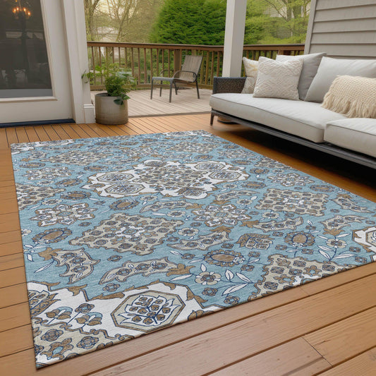 Taelira Sky Washable Indoor-Outdoor Rug