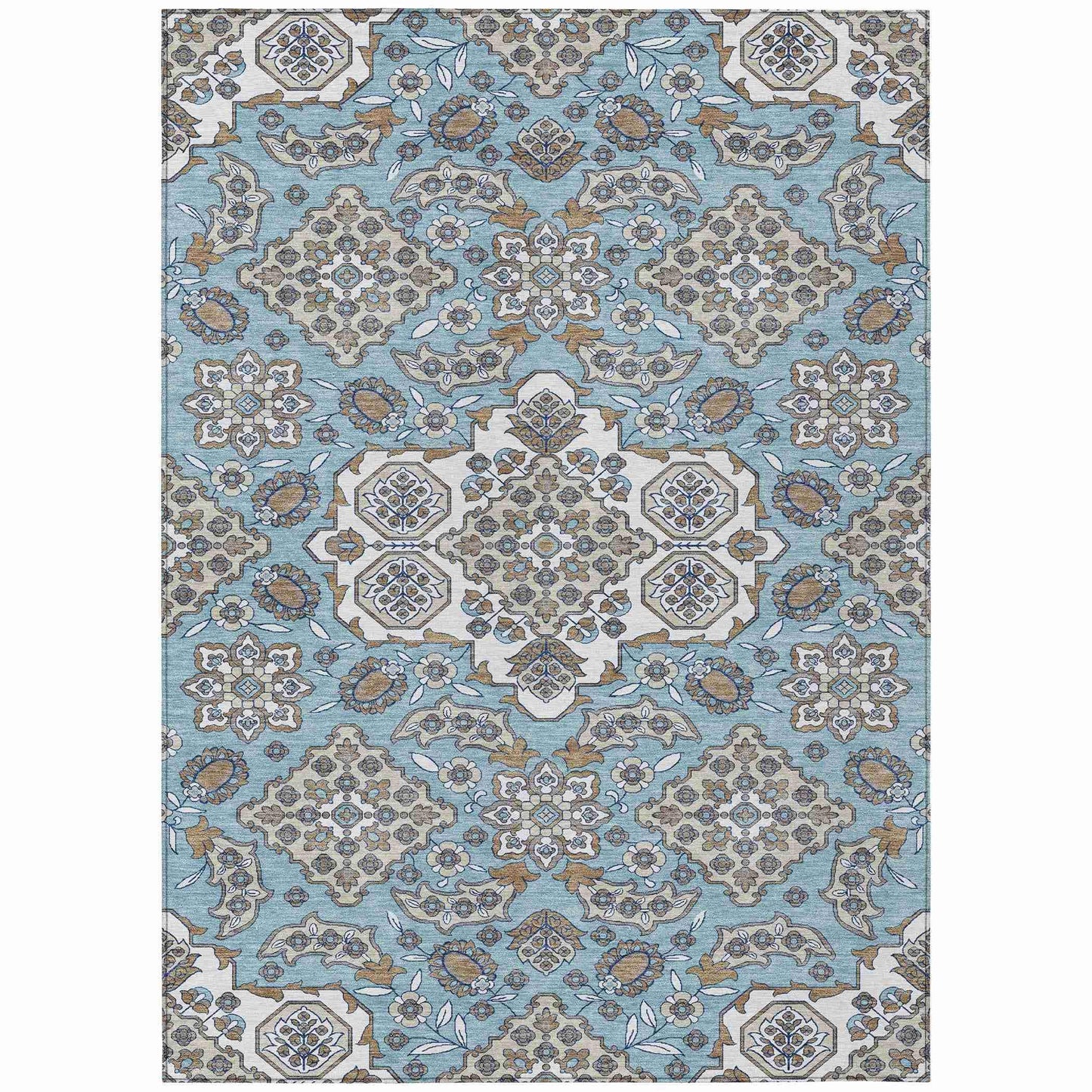Taelira Sky Washable Indoor-Outdoor Rug