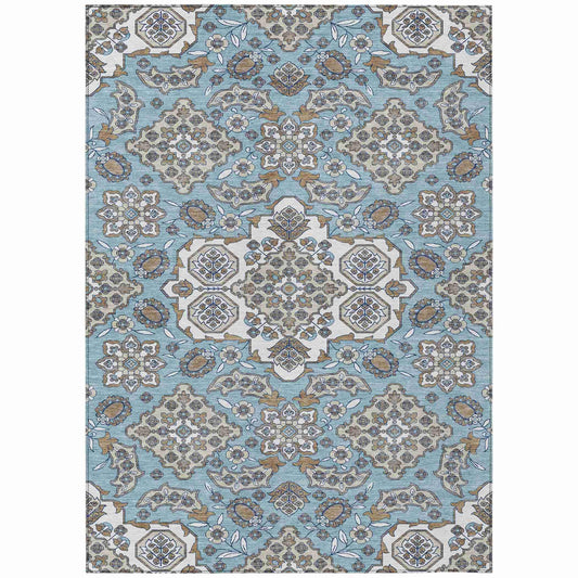 Taelira Sky Washable Indoor-Outdoor Rug